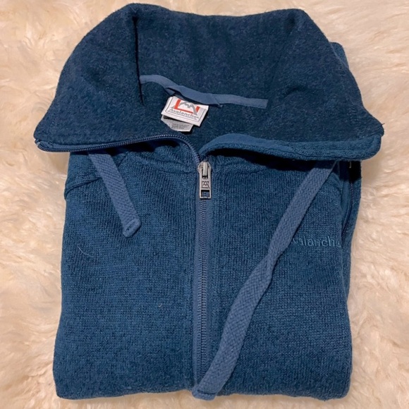 Avalanche Blue Thick Knit Full Zip Cardigan Sweater Jacket - Picture 4 of 4